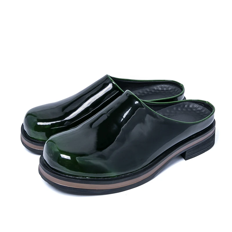 

2026 New Men Half Slippers Tabi Shoes High Quality Driving Shoes Male Casual Mules Breathable Penny Loafers
