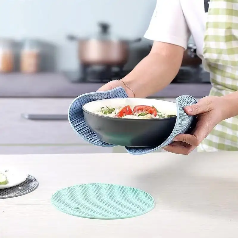Heat Resistant Honeycomb Silicone Trivet Mat 1Pcs Non Slip for Kitchen Dining Table Hot Pot Pads view 4