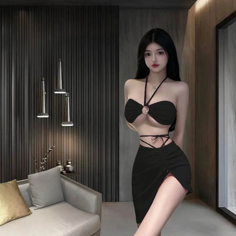 Damska, seksowna koszulka nocna, zestaw gorącej bielizny do flirtowania, do odgrywania ról i uwodzienia, rozmiar uniwersalny, prezent urodzinowy