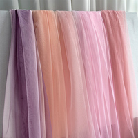 Soft Tulle Fabric Wedding Celebration Curtain Clothing Purple Pink Mesh Chair Back Yarn Encrypted Mesh Material