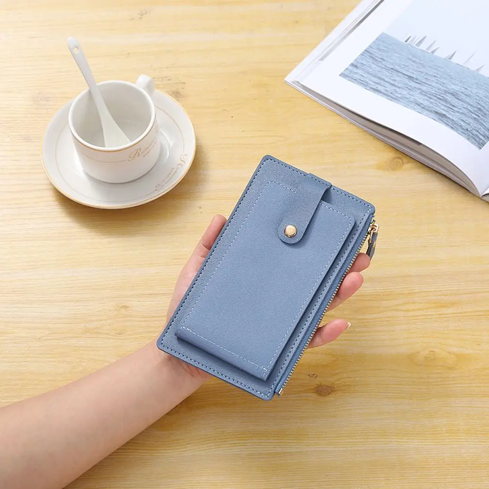 

Однотонный кошелек из искусственной кожи на молнии с мультипликационным дизайном, женские кошельки, держатель для банковских карт, короткий клатч, кошельки в Корейском стиле