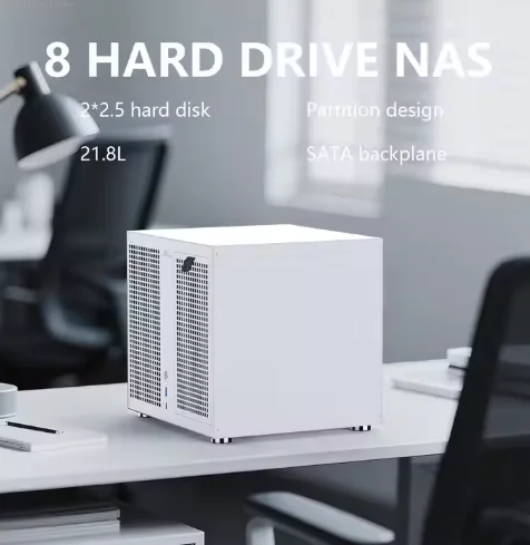 The third-generation upgraded general chassis NAS computer chassis aluminum alloy vertical style