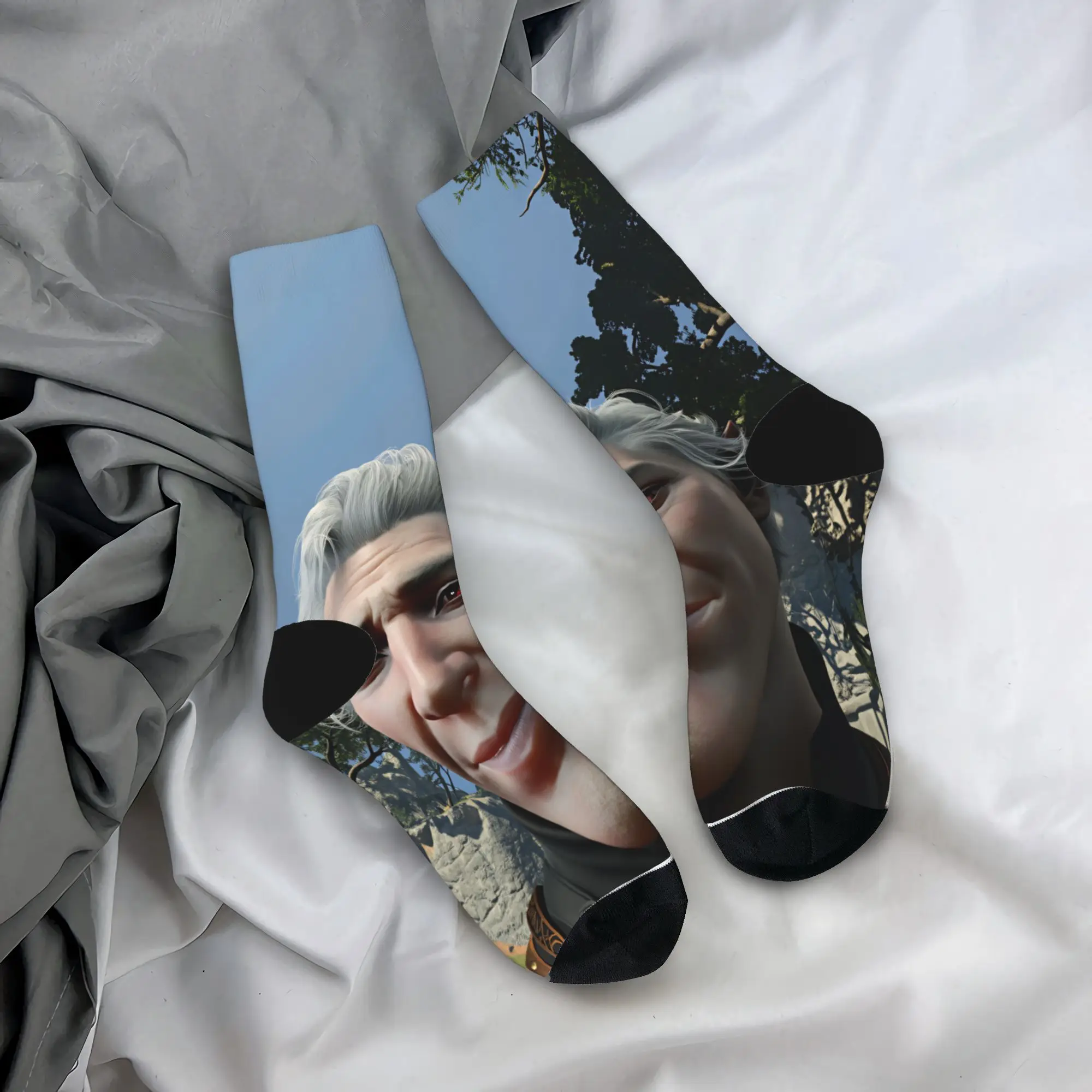 Baldurs Gate 3 Astarion Stockings  Kawaii Socks Couple Comfortable Socks Autumn Skateboard Graphic Non Slip Socks Gift
