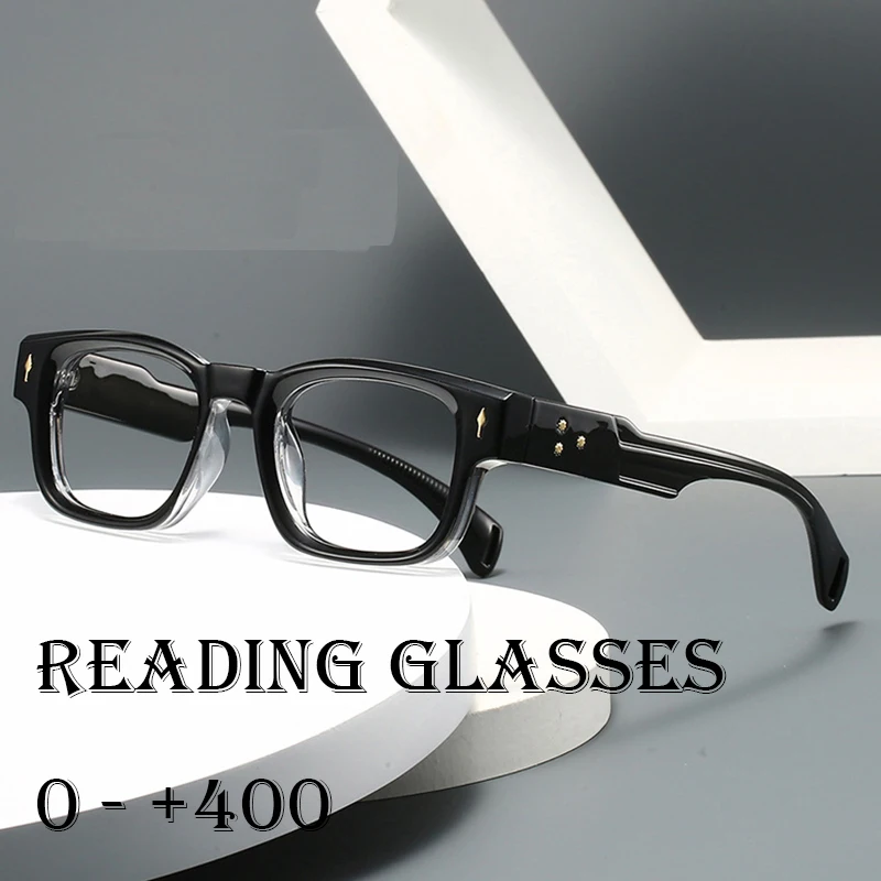

Квадратные очки в маленькой оправе с защитой от синего света для мужчин, высококачественная деловая оправа для очков, модные очки для чтения высокой четкости