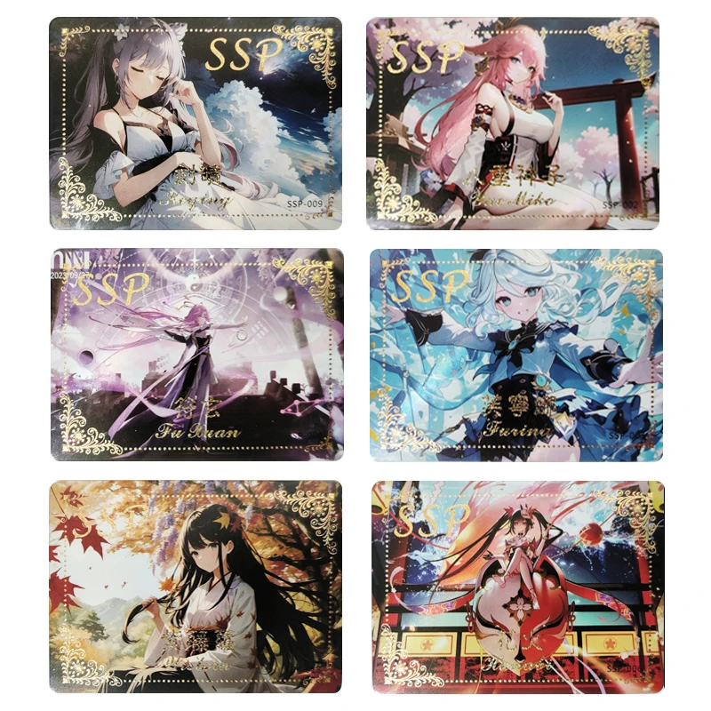 

Goddess Story Ssp Series Kamisato Ayaka Kafka Anime Cartoon Game Rare Collection Flash Card Board Game Toys Boy's Birthday Gift