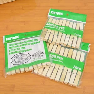 Natural bamboo clothes pins, photo clips, clothing clip, wooden pegs, pegs diy, wedding party, dropshipping, 20 pcs 6 Main Sales Preacher Clothing - №4