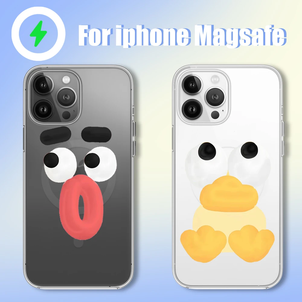 Funny Smiley Sausage Mouth Phone Case for iPhone 12 11 13 14 15 16 Max Pro Plus Magsafe Magnetic Wireless Cover