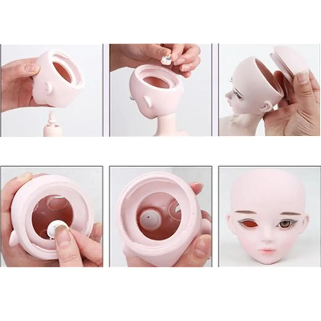 BJD Custom Parts 1/3 Doll Head Sculpt Removable Head Cap for Makeup Practice for MAS DZ Supper