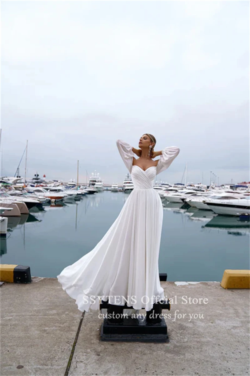 SSYTENS Elegant Beach Wedding Dresses For Women 2025 Off The Shoulder Bridal Gowns Sweetheart A-Line Bride Dress Custom Vestidos