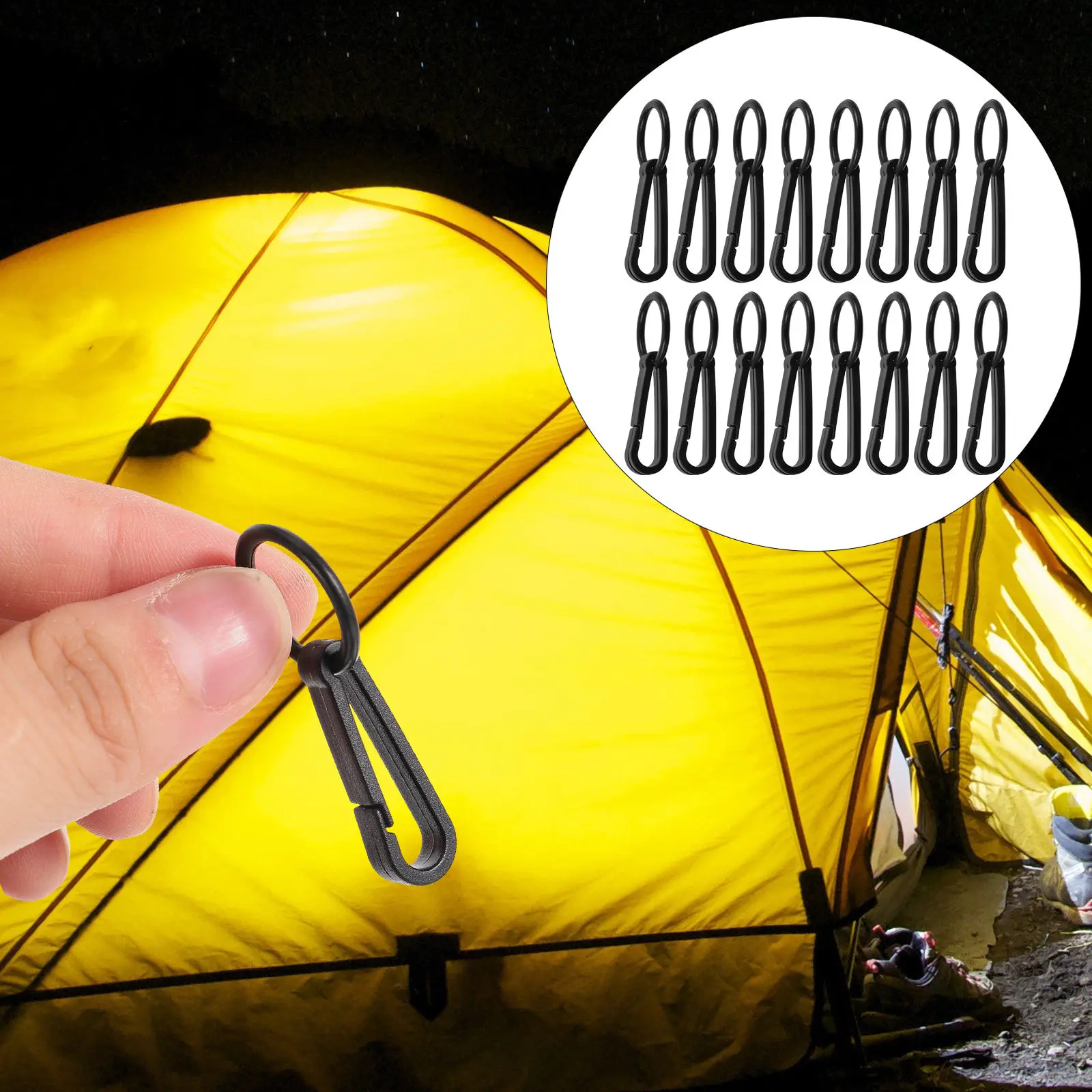 100Pcs Headlamp Hook Lightweight Compact Plastic Safety Hardhat Hook Easily Mount Tent Accessory Construction Night Work