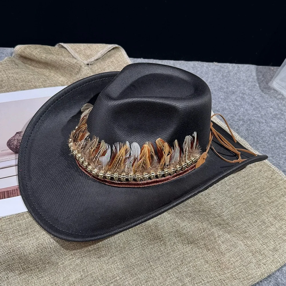 男性と女性向けのウエスタンカウボーイハット、旅行やサイクリング用のジャズハット、つばの広い日よけ帽子、日焼け防止キャップ