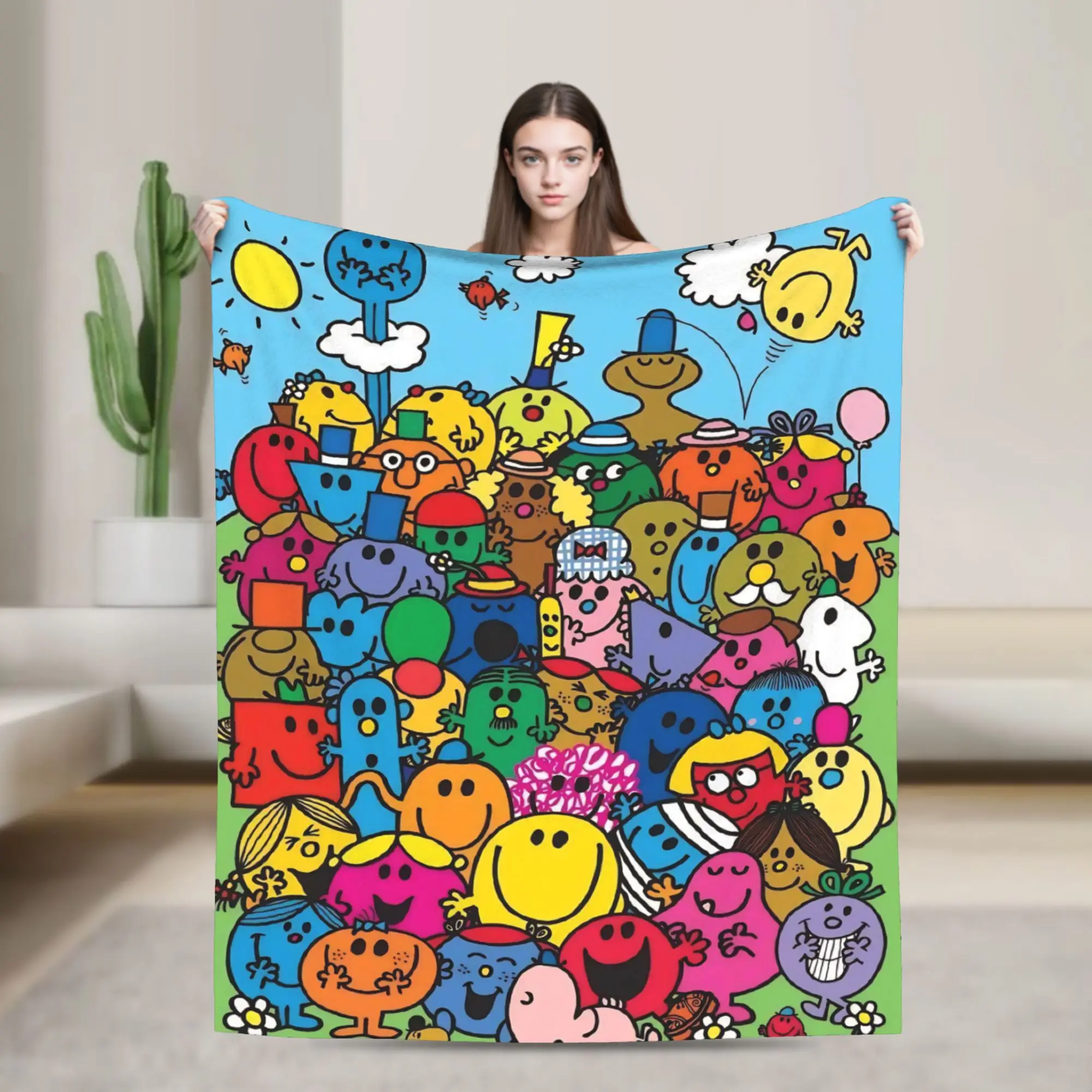 M-Mr M-Men L-Little M-Miss Blanket Fleece Summer Air Conditioning  Ultra-Soft Throw Blankets for Bedding Car Plush Thin Quilt