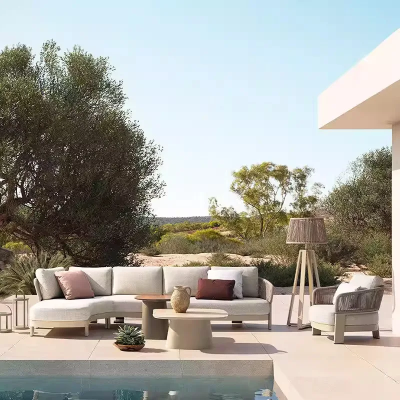 

Outdoor Sofa Courtyard Villa Garden Open-air Leisure Waterproof Sunscreen Hotel Homestay Terrace Outdoor Furniture Combination