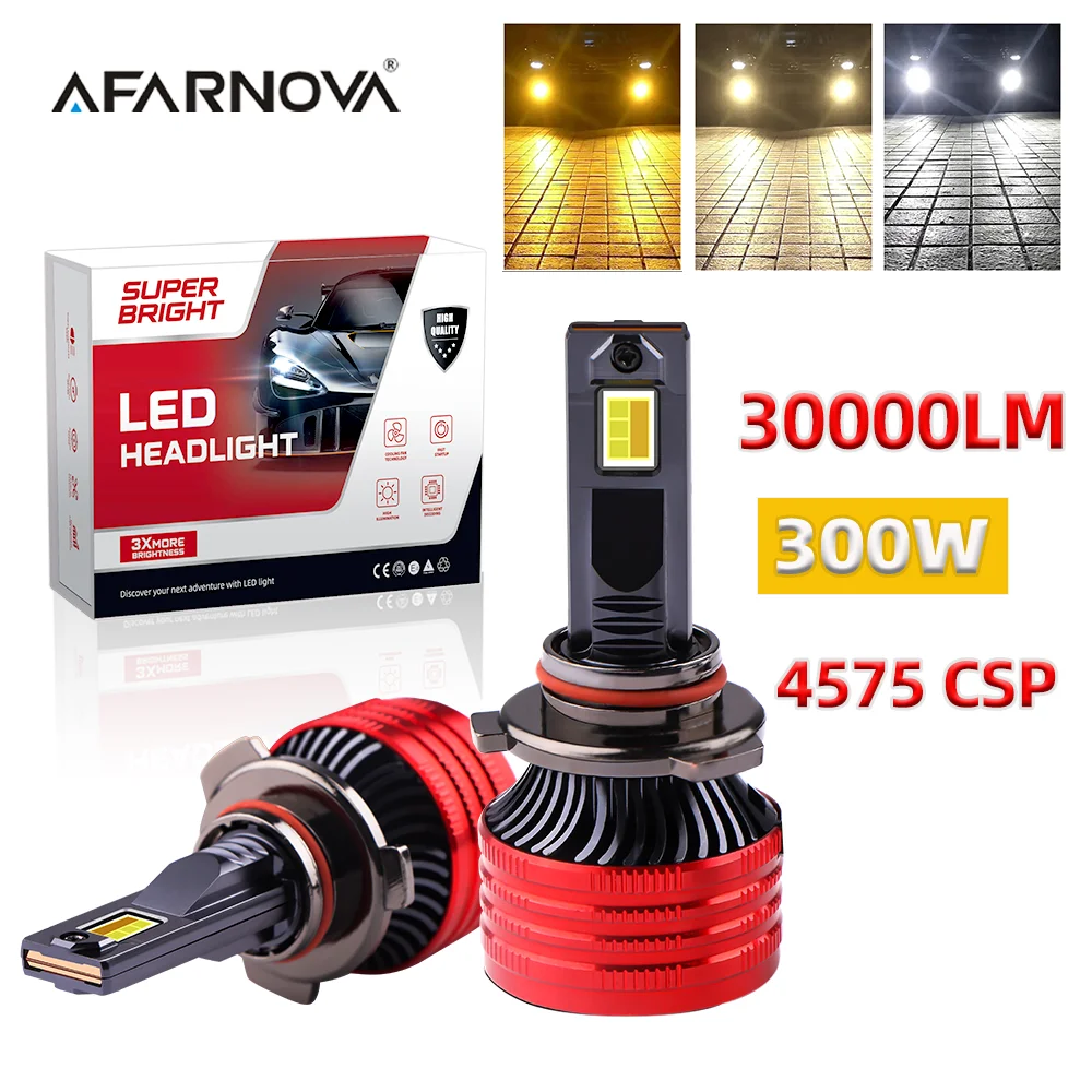 

H7 H4 LED Headlight 30000LM 300W 6000K Headlamp H1 H11 H8 H3 HB3 9005 HB4 9006 9007 9008 H13 9012 H9 Car Lights 12V Canbus No Er