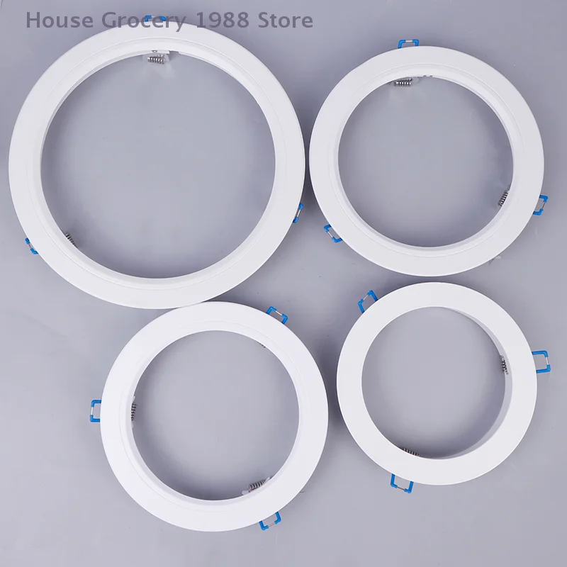 White Outer LED Lamp Frames, Hole Enlarge & Cut Out Rings, Downlight Spotlight Adapters, Stand Brackets & Adjustment Circles