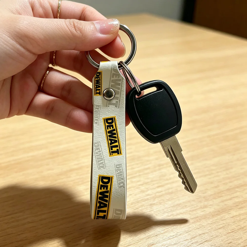 For Dewalt High Quality PU Leather Moto Keychain Vintage Style Key Pendant For Scooter Motocross