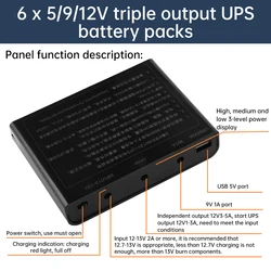 5V 9V 12V Output 3x/6x 18650 Battery UPS Uninterrupted Power Supply DIY Power Bank Box for House Router Cellphone Tablet Modem