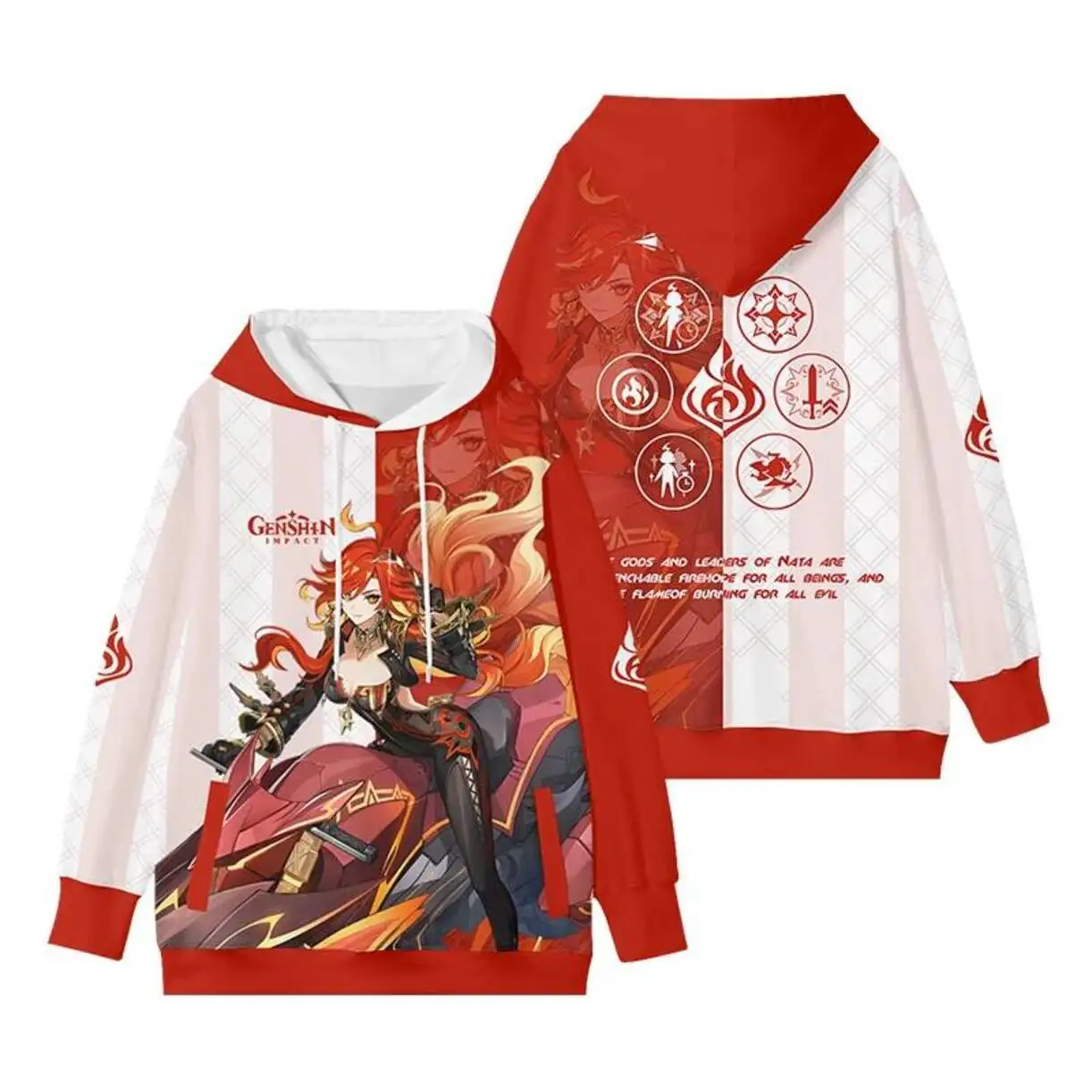 Sudadera con Capucha de Cosplay de Genshin Impact Pyro Archon Mavuika para Mujer y Hombre, Estilo Harajuku, Streetwear, Hip Hop, Chaqueta con Capucha Acg
