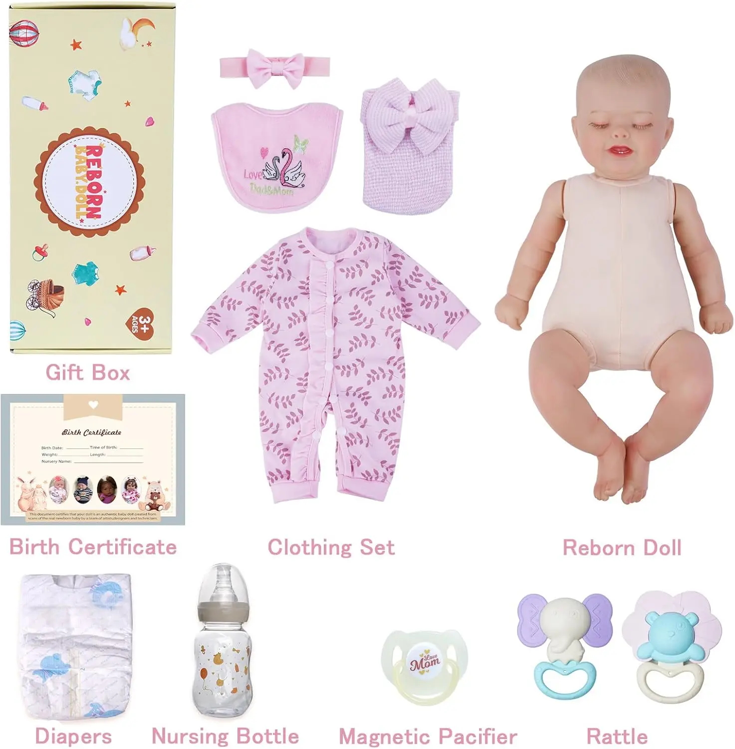 Realistyczne lalki Reborn Baby Dolls 20 cali Real Baby Feeling Realistyczne lalki dla noworodków z pudełkiem dla dzieci w wieku 3+ prezent i kolekcja