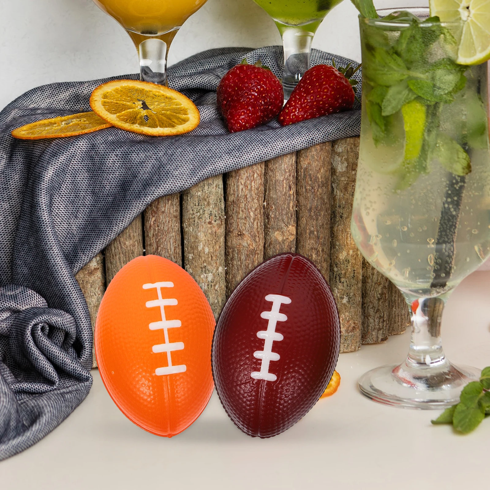 

6 Pcs Football Themed Party Supplies Mini Rugby Decorations for Home Filling Pu Favors Baby