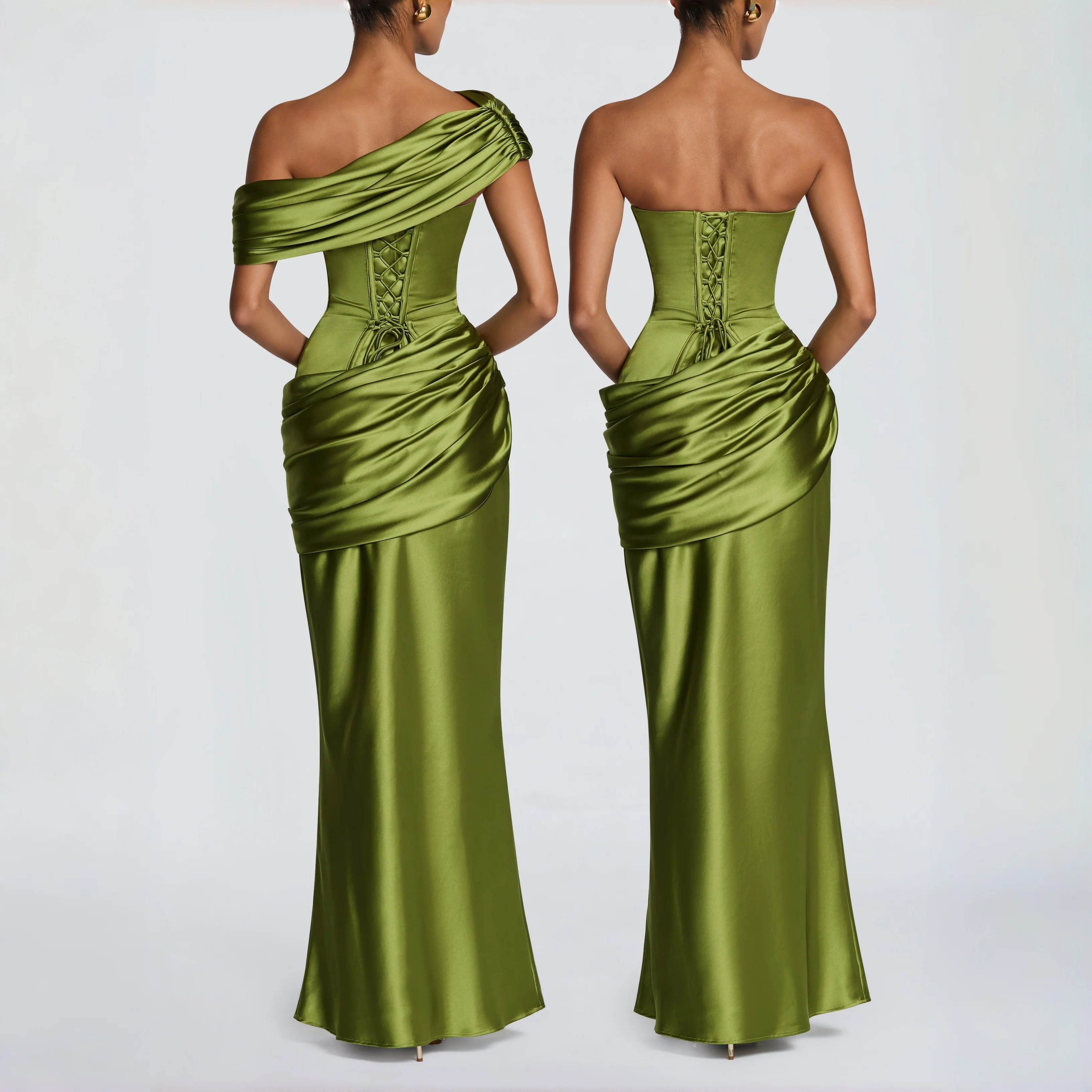 Detachable Off Shoulder Satin  - Women'S Formal Wear For Wedding Guest ulasan dan harga
