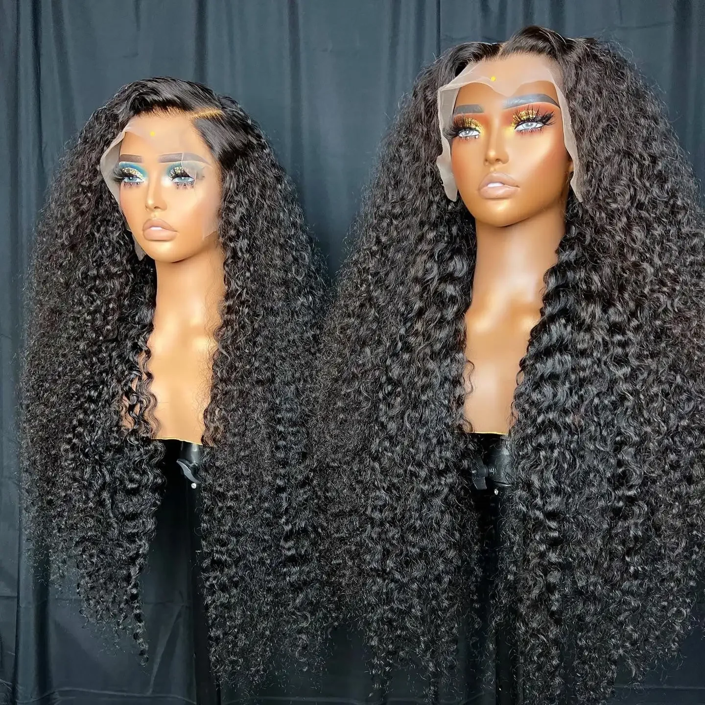 Black Kinky Curly Soft 26“ 180Density Lace Front Wig For Black Women Babyhair Heat Resistant Glueless Preplucked  Daily Wig