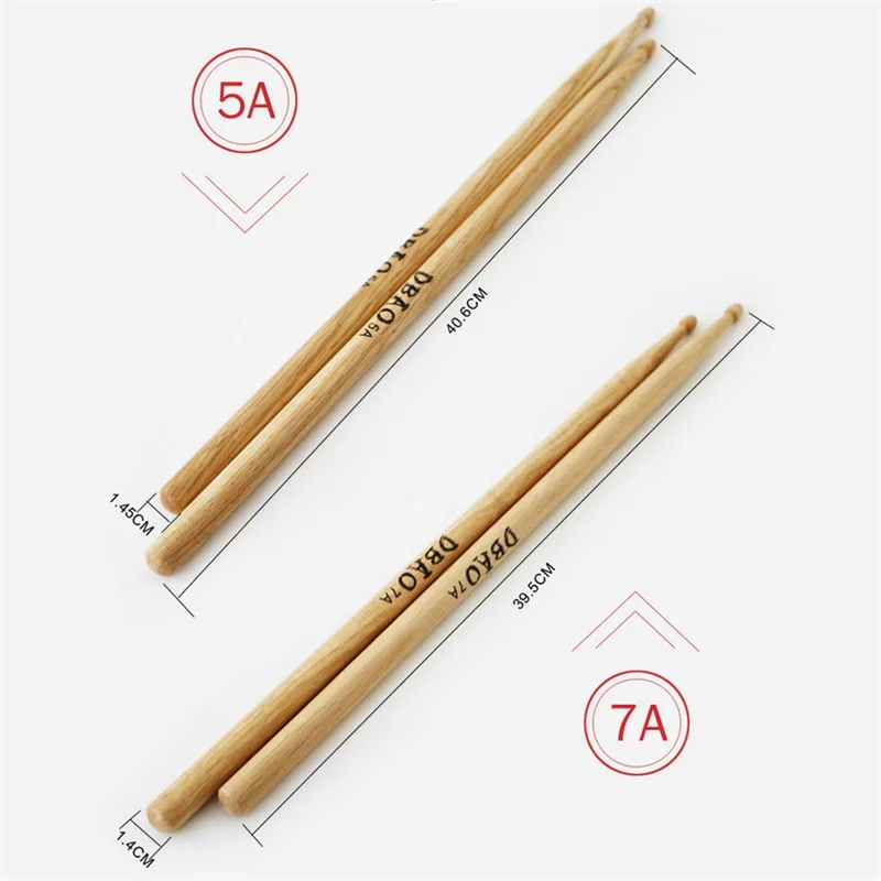 1 Pair Professional Jazz Drum Sticks 5A 7A Oak Wood Drumsticks For Beginners Classic Percussion Musical Instruments Accessories