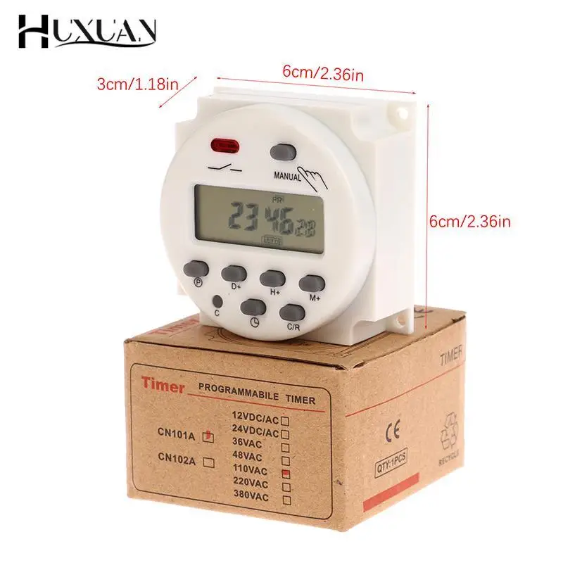 1Pc 12V 24V 110V 220V CN101A Digital LCD Power Timer Programmable Time Switch Relay CN101 Timer Switch Power Timer