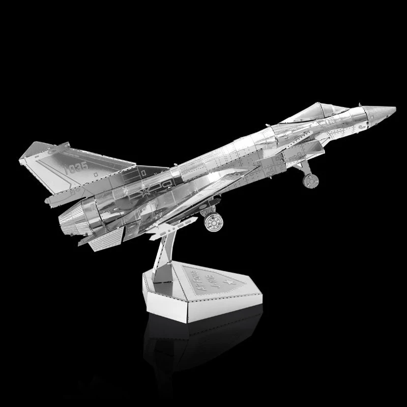 3D Metal Puzzle Air Force J-10B model KITS Assemble Jigsaw Puzzle Gift Toys For Children