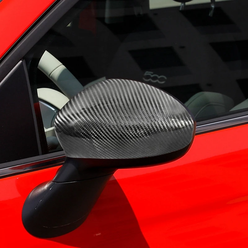 Real Hard Carbon Fiber Cover For Abarth 595 595C 695 2012-2023 Car Rearview Mirror Cap