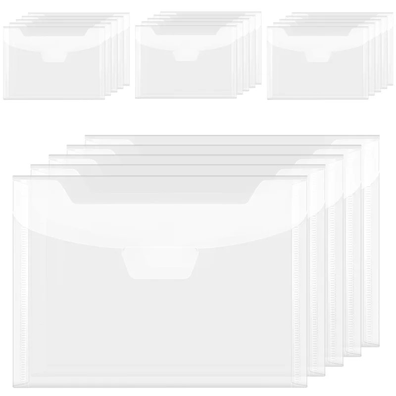 

Highly Recommended-20 Pcs Clear Stamp And Die Storage Bag Resealable Storage Pocket Large Envelope Case For DIY Scrapbooking Pap