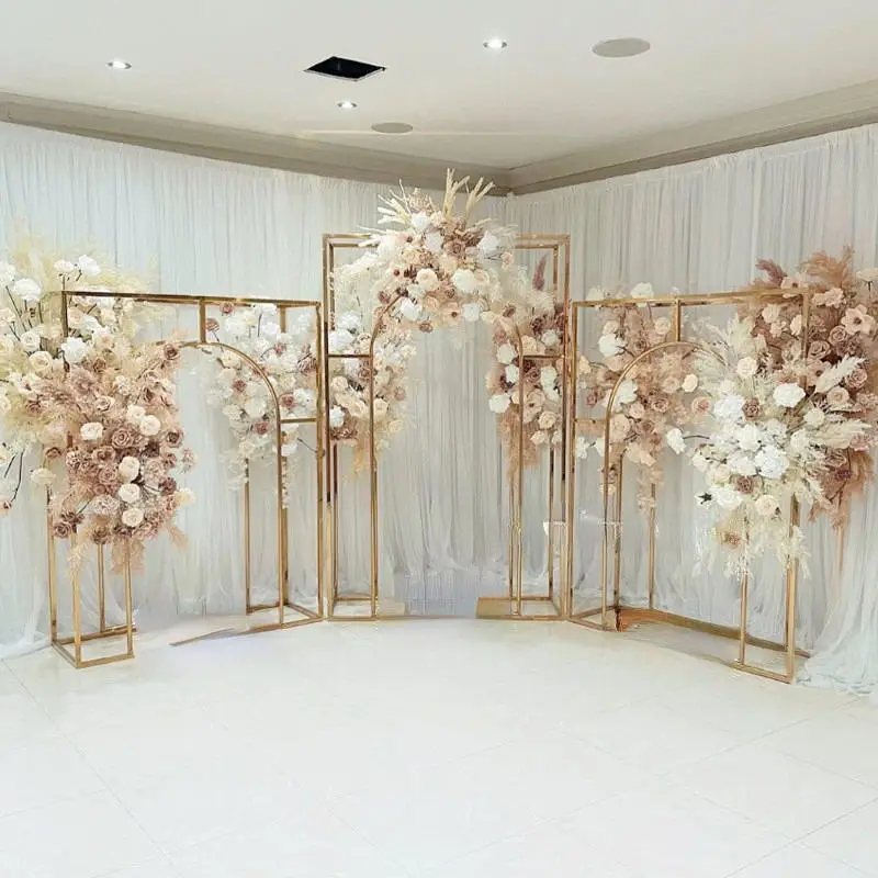 3PCS Shop Mall Celebration Wedding Reception Welcome Backdrop Frame Home Screen Partition Flower Arch Wall Background Decoration