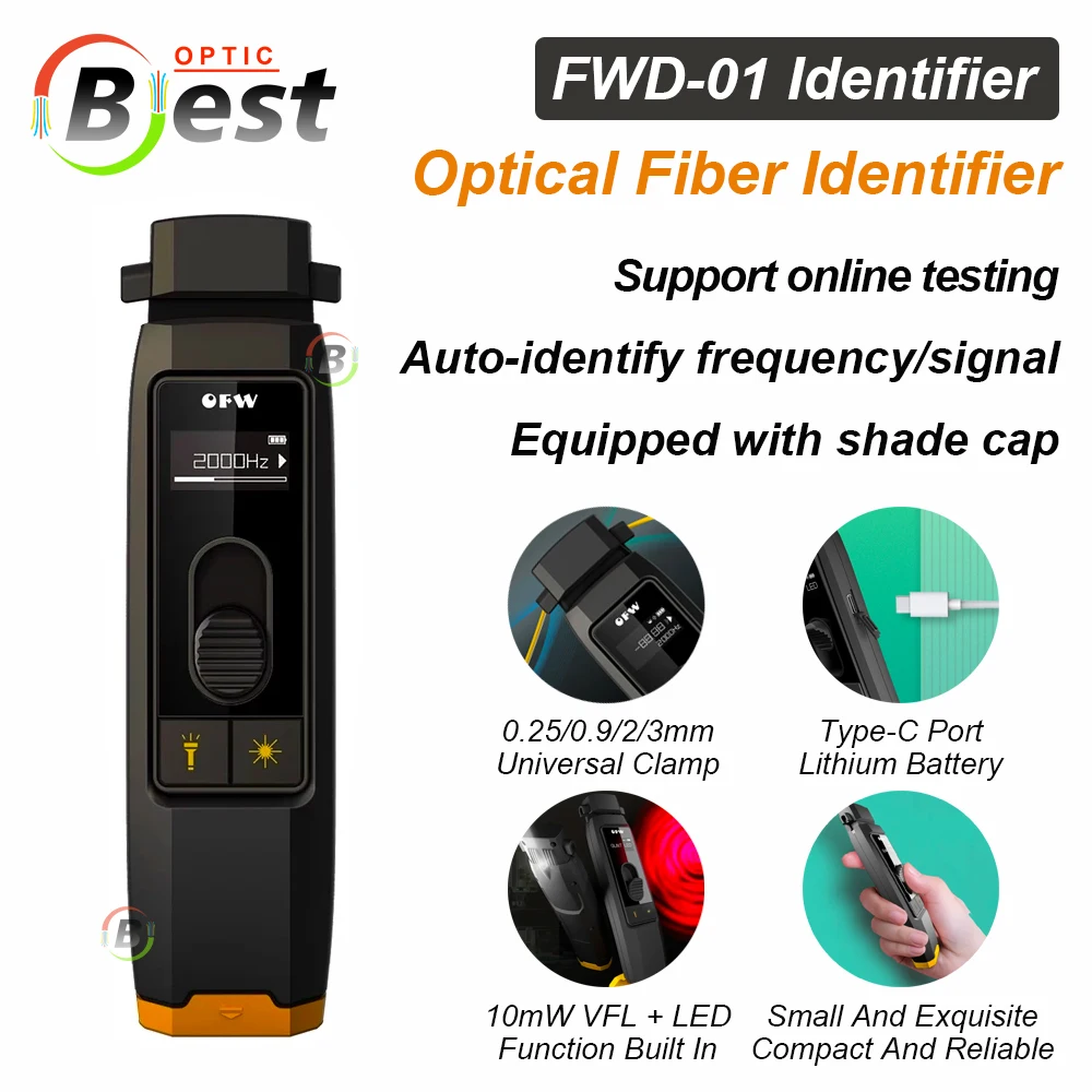 

OFW Optical Fiber Identifier High Quality Live Fiber Detector with Visual Fault Locator LED Lighting 700-1700nm SM MM