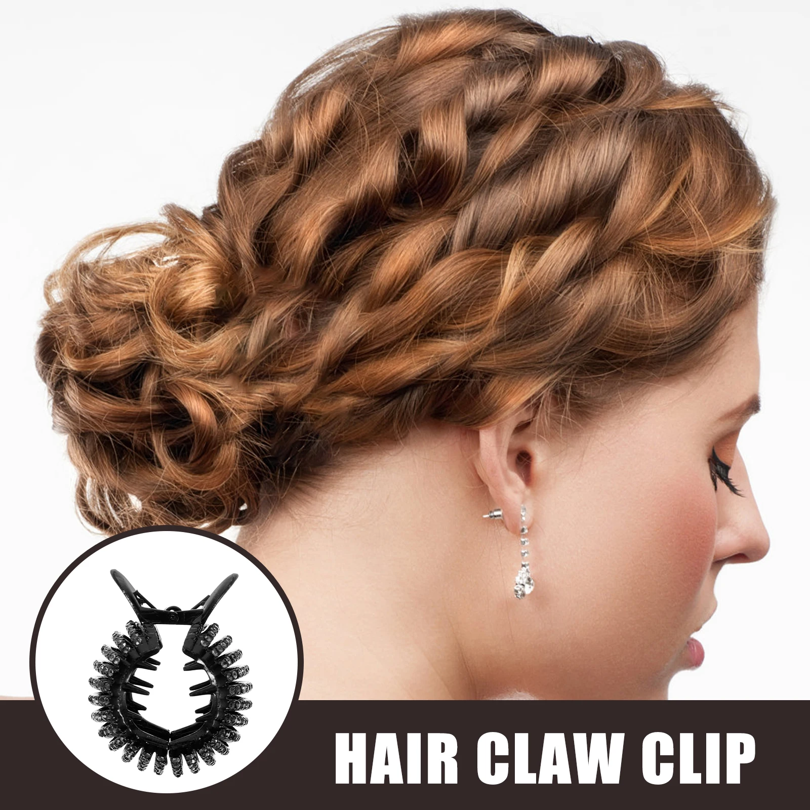 

Ponytail Claw Clip Women Hair Accessories Durable Styling Tool Shiny Decor Design Round Bun Grip Headdress Stays Well Not Fall
