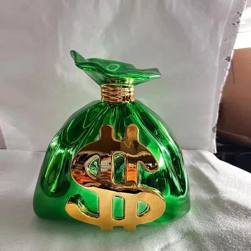High Quality Creative Popular Resin Indoor Home Decor Sculpture Resin Dollar Money Bag Sculpture for Art Gallery Display