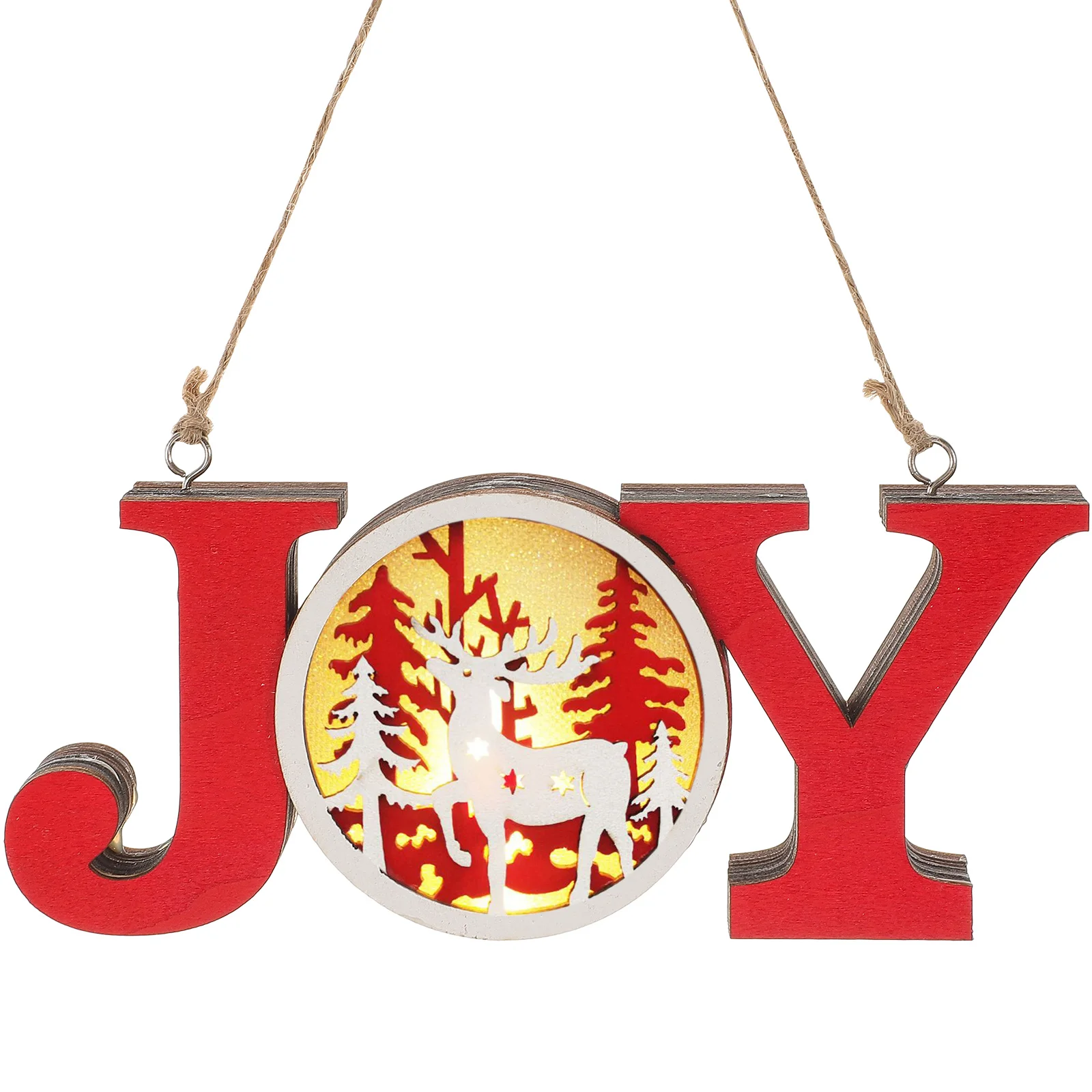 

Wooden Letter Lights Christmas Decoration Luminous Pendant Festive naments DIY Craft Decor Red Hanging nament Xmas