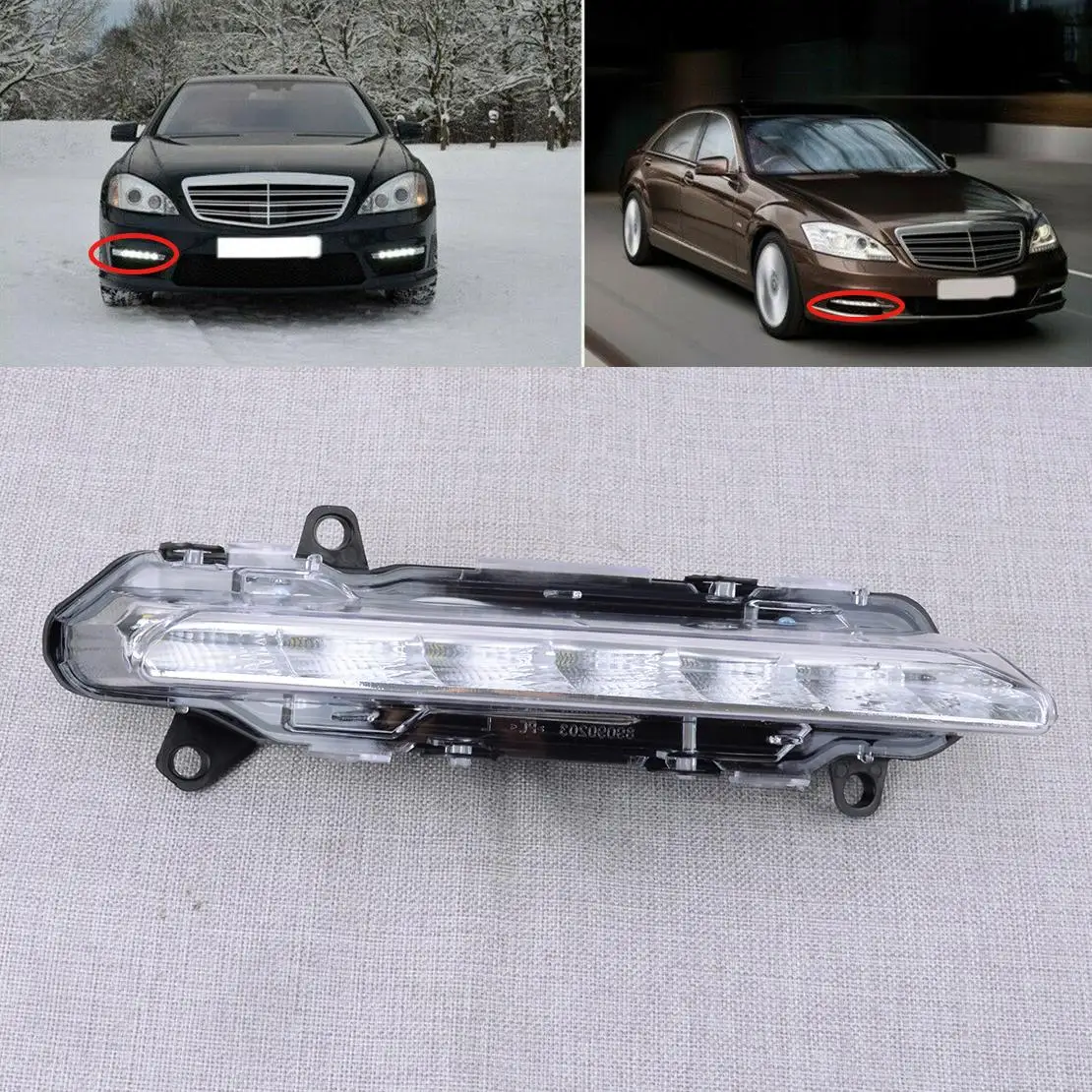 

A2218201856 Передний правый светодиодный бампер DRL Противотуманные фары подходят для Mercedes Benz S W221 S350 S400 S450 S500 S550 S600 C250 C300 C350 R350
