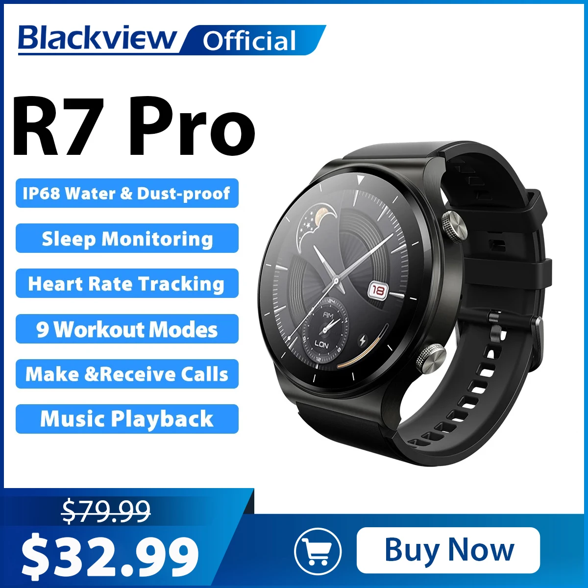 Blackview 2023 R7 Pro IP68 Waterproof Fitness Smart Watch Bluetooth Calling Storage SmartWatch For Men Women Android IOS