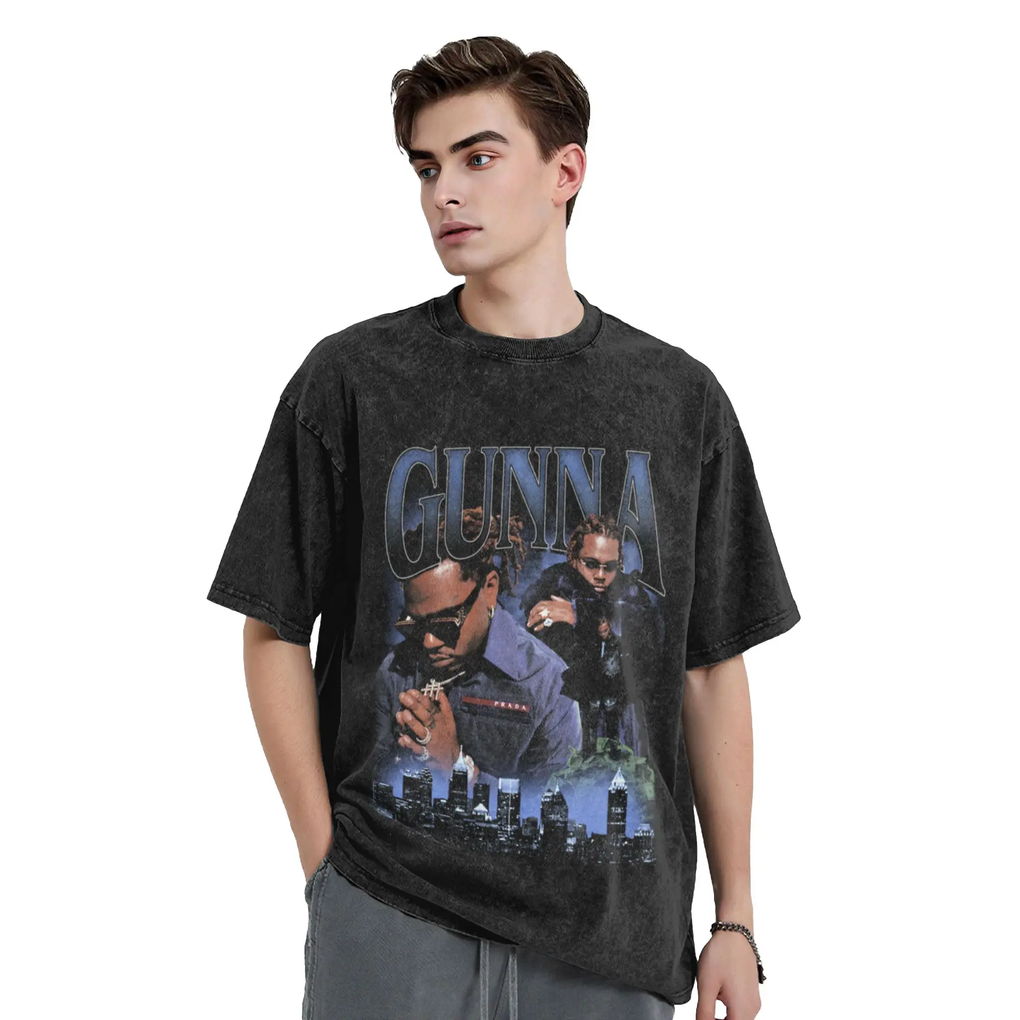 Gunna Wunna 90s bootleg tee Classic Cool A T-Shirt Oversized Short Sleeve Men's Women's Cotton Tees Tops