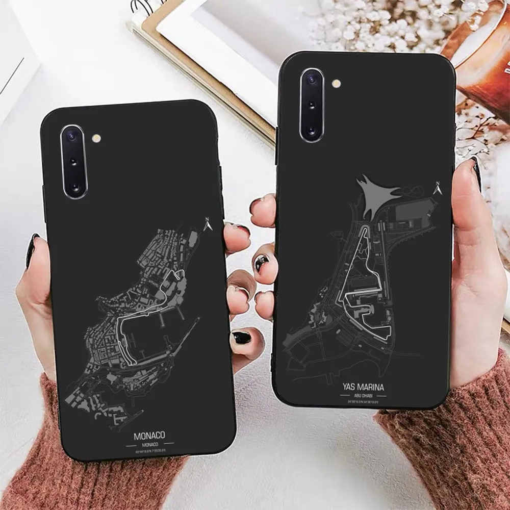 F1 Race Track Prints Phone Case For Samsung Note 8 9 10 20 pro plus lite M 10 11 20 30 21 31 51 A 21 22 42 02 03