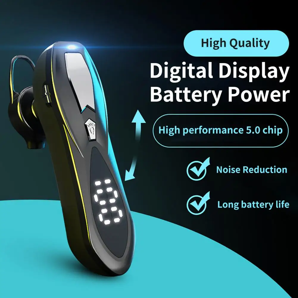 Wireless Earphone Multifunctional Noise Reduction Digital Display Bluetooth-compatible5.1 Ear HiFi Single Earbud for Calling