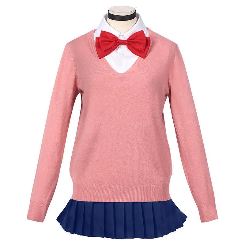 Anime Akiyama Mizuki przebranie na karnawał peruka dziewczyny codzienne mundury szkolne sukienka stroje zestaw różowy klips akcesoria karnawał Halloween