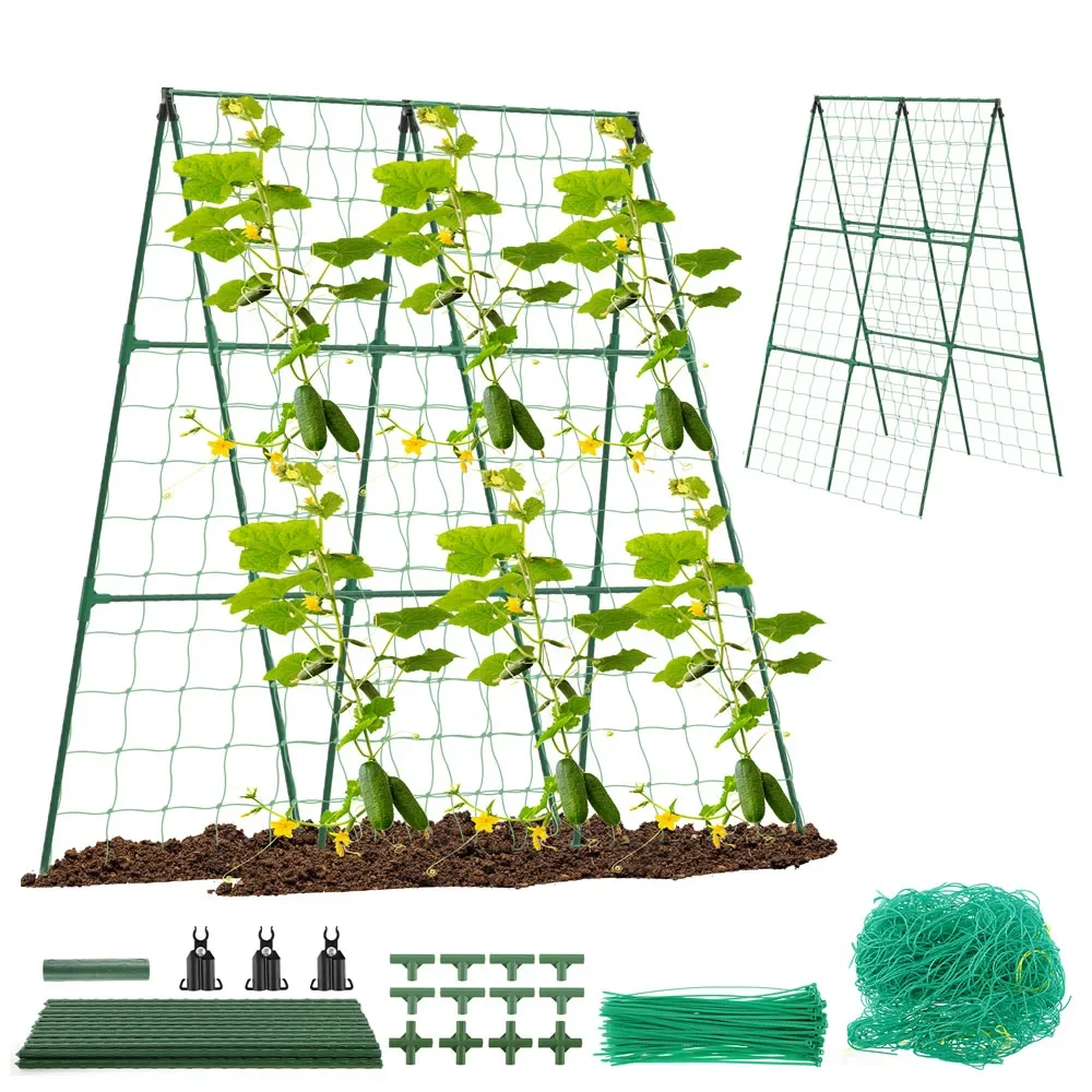 

Cucumber Trellis A Frame Garden Vegetable Trellis Detachable Support Trellis Plant Climbing Frame for Climbing Plants xs63