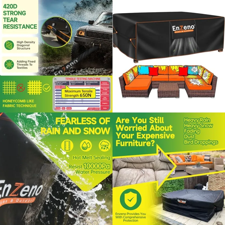 

Patio Furniture Set Cover, Outdoor Sectional Sofa Couch Set Covers Waterproof, Garden Dining Tabe Cair Set Cover Outside Rectan