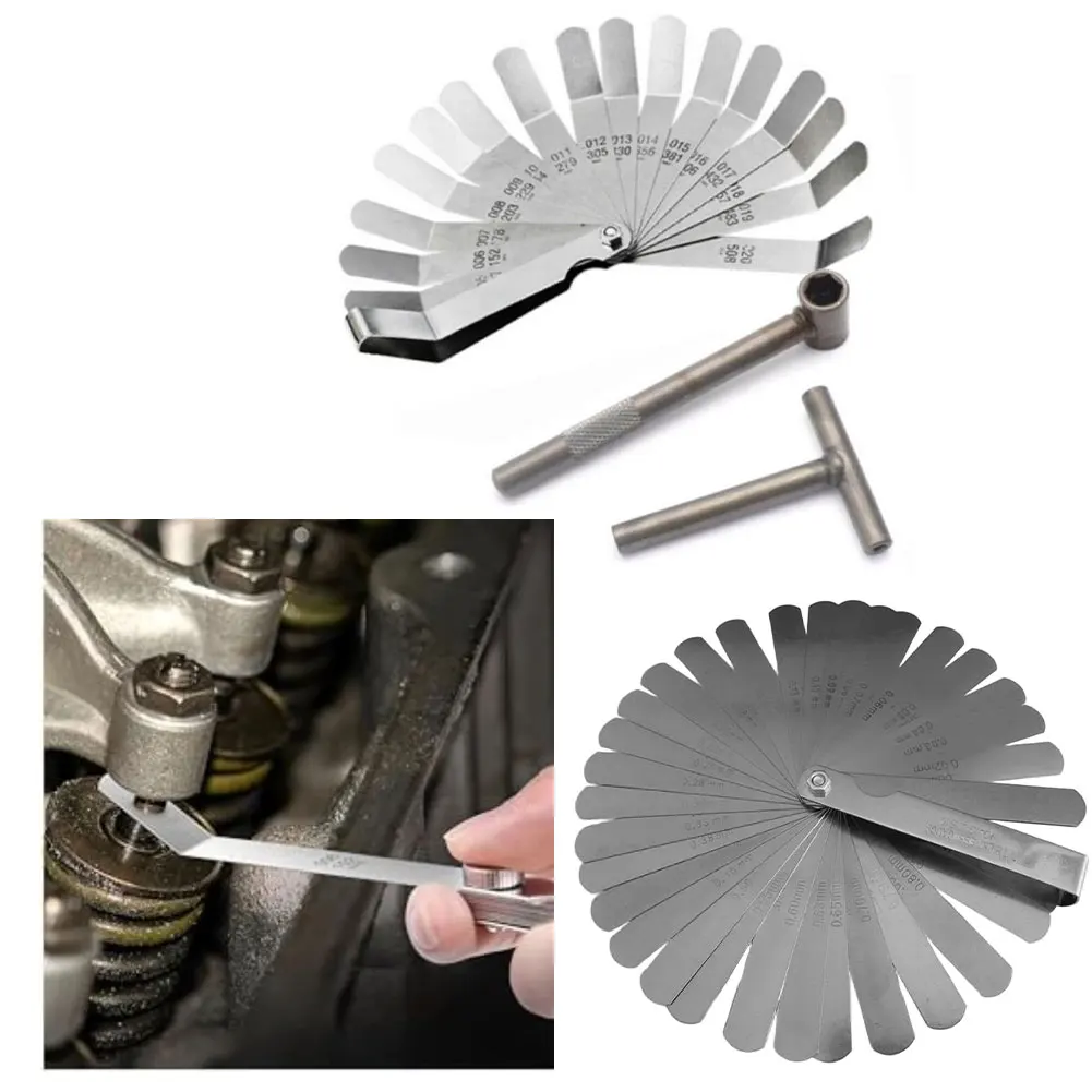Motorcycle Engine Valve Screw Adjusting Spanner Tool Valve Clearance Adjustment Tools + Feeler Gauge Anti Rust Repair Tool