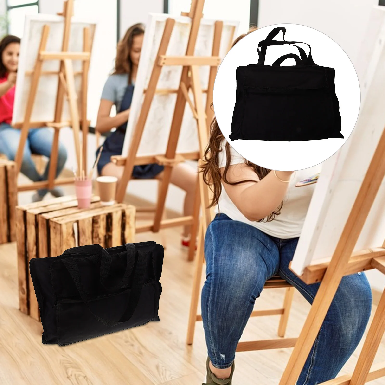 حقيبة لوحة الرسم سعة كبيرة منظم فني مقاوم للاهتراء حامل رسم محمول لأدوات الرسم على القماش