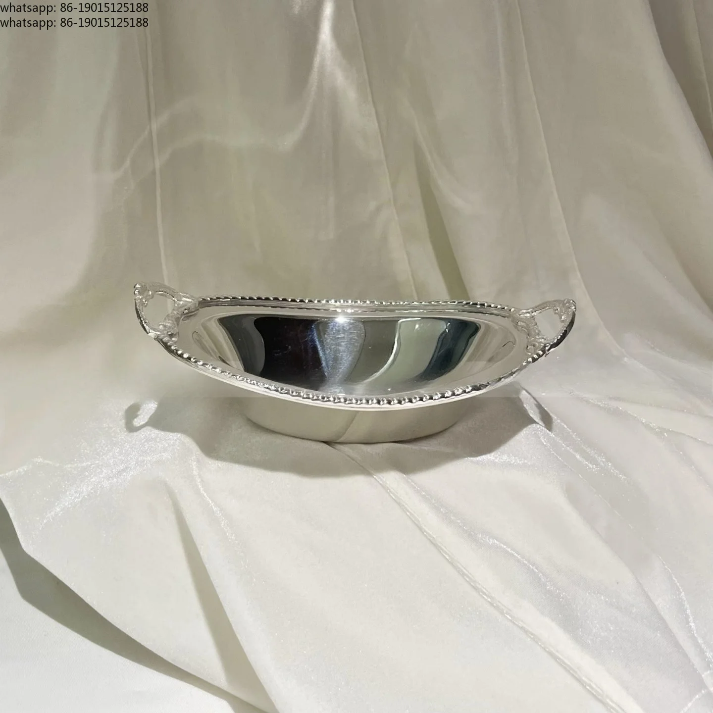 Imported silver French premium dim sum plate ice bucket model room living room dining room soft decoration jewelry