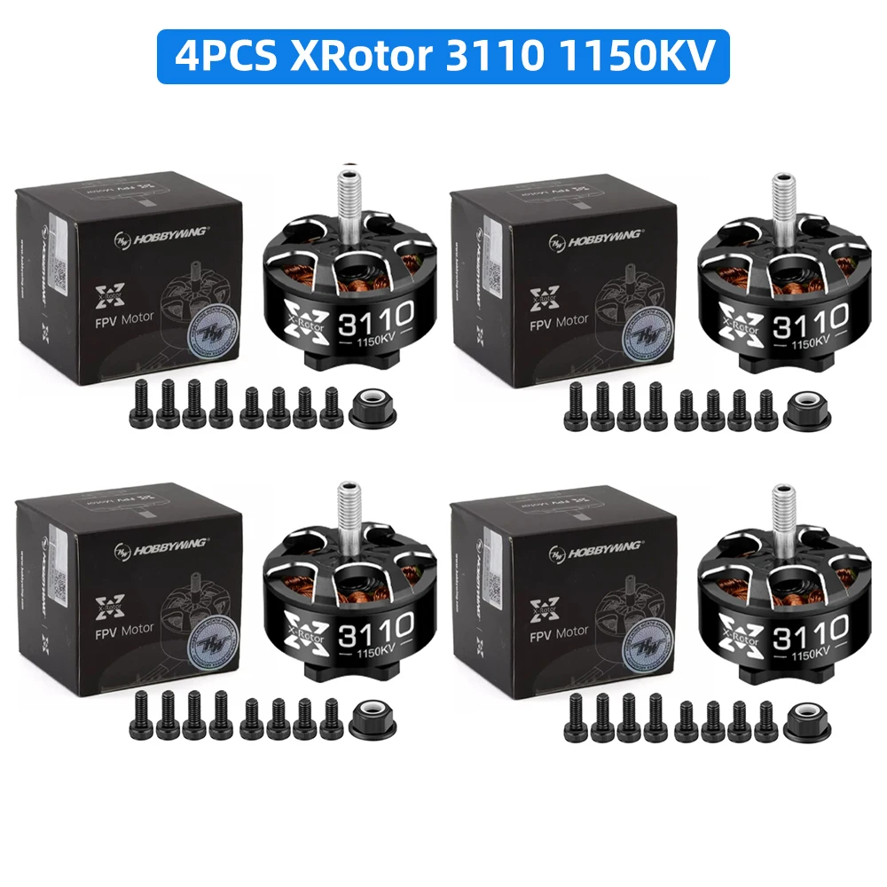 4 stks Hobbywing XRotor 3110 3115 6 S Borstelloze Motor 900/1050/1150KV voor FPV Freestyle 9 inch 10 inch Lange Afstand Drones Quadcopter