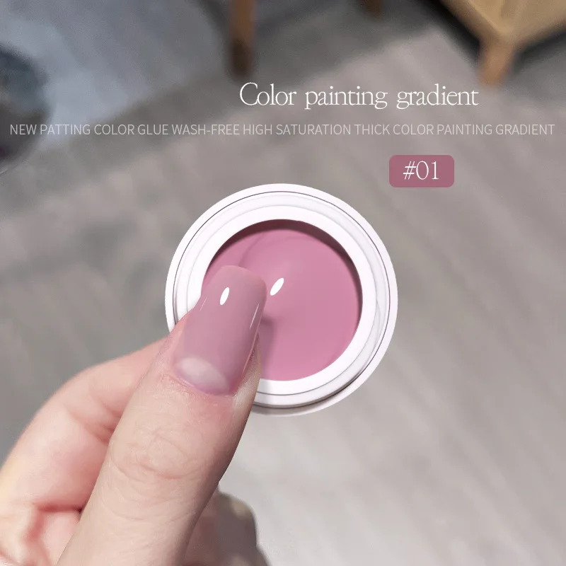 5ml Ombre Gradient Pink Mud Gel No-Flowing Creamy Painting Pat Gel DIY Full Coverage Pink Manicure Gradient Bloom Soild Gel &*&