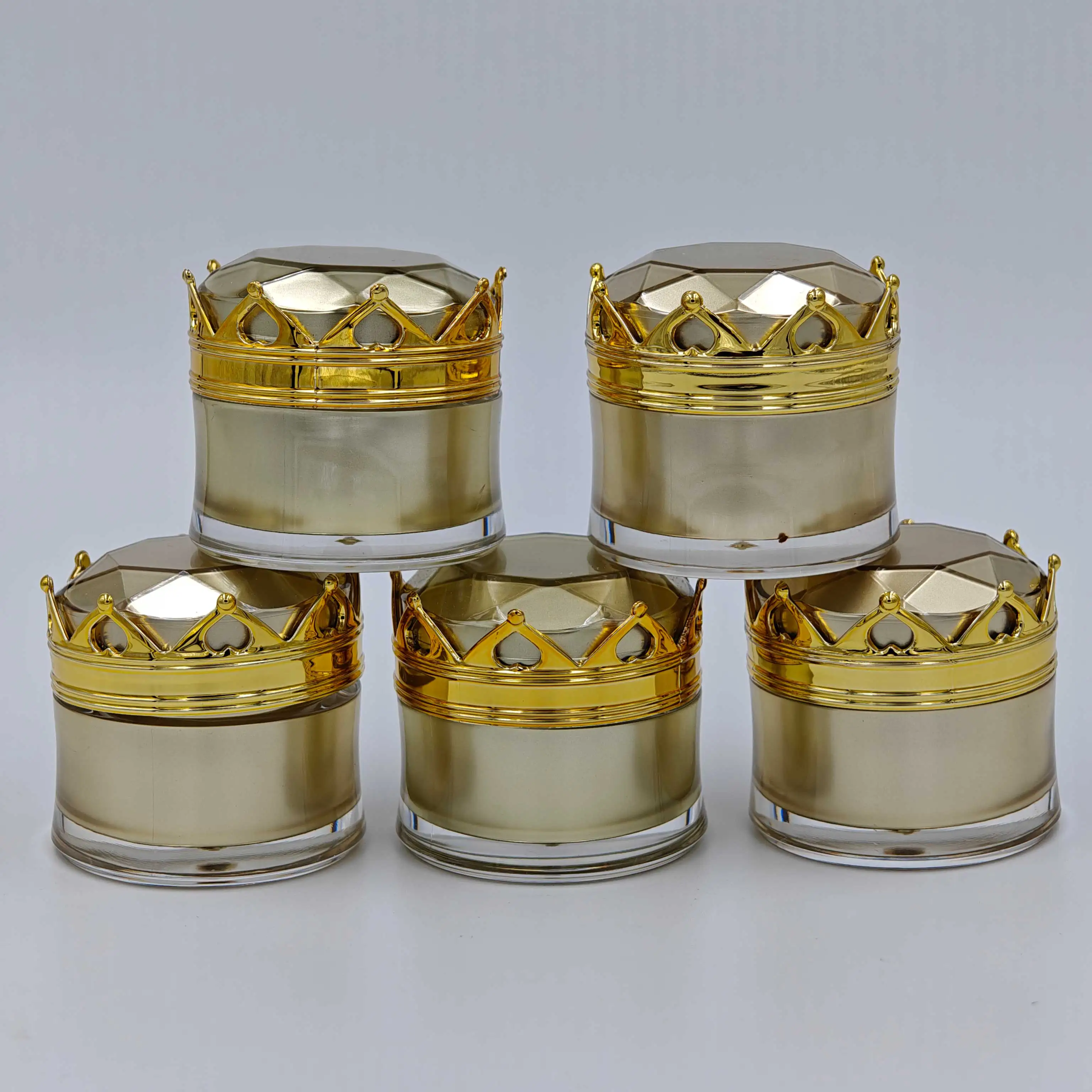 

Acrylic Travel Jars Gold Refillable Bottles & Accessories Crown Packaging for Cosmetics Containers for Cosmetic Cream Plastic